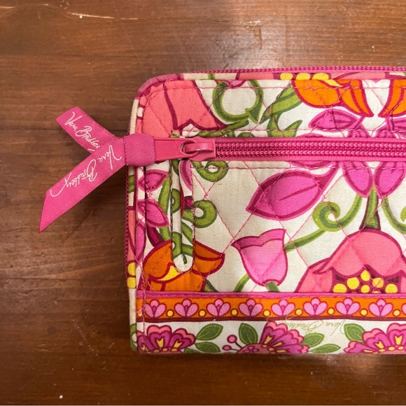 Vera Bradley Tab Wallet Large in Pink and Orange Floral Print - Picture 4 of 12
